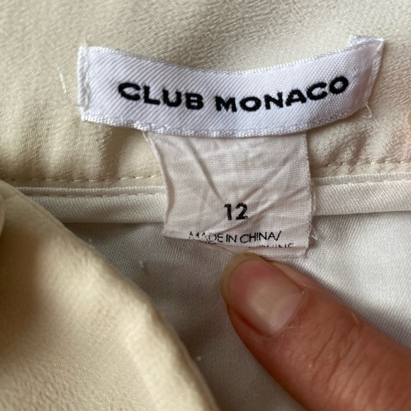 Club Monaco White Lace Silk Trim Shorty Casual Shorts Size 12 - Picture 8 of 9